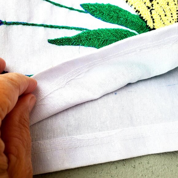 Punch Needle Embroidered Pillowcase Duck Mr and Mrs 26 x 15 Inch Boho Decor - Picture 5 of 12